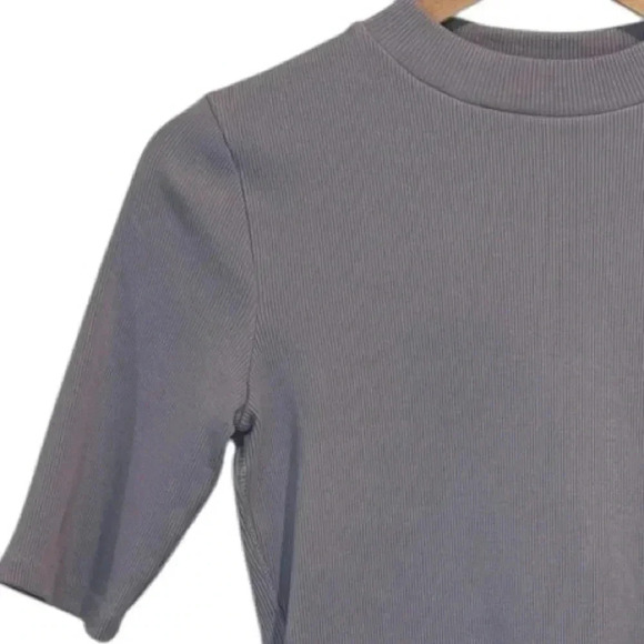 Maeve By Anthropologie Ribbed Mock Neck Tee, Sz. XS, Blue/Lavender, Short Sleeve - Picture 11 of 14
